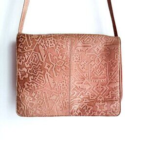 Leather Hand tooled Made in India Travel Crossbody Bag